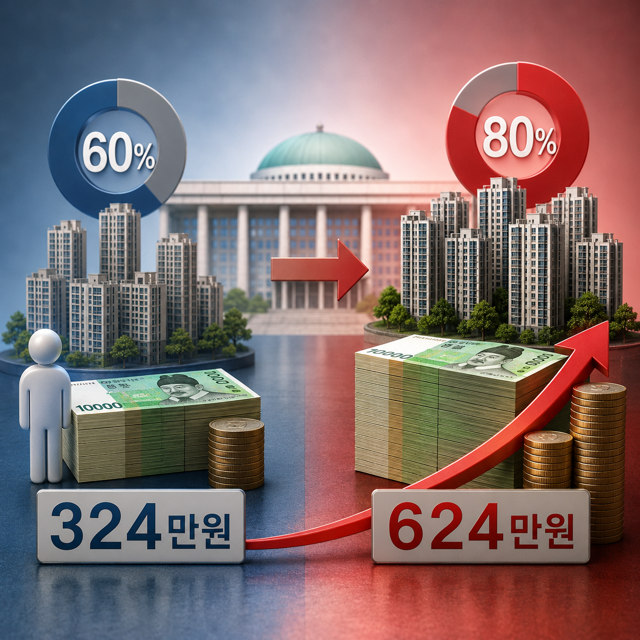 종부세 공정시장가액비율 80% 상향 검토, 1인당 324만원이 624만원 되는 계산